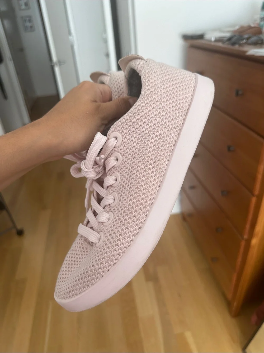 Women’s Allbirds Tree Pipers, Size 8, Pink, Calm Taupe